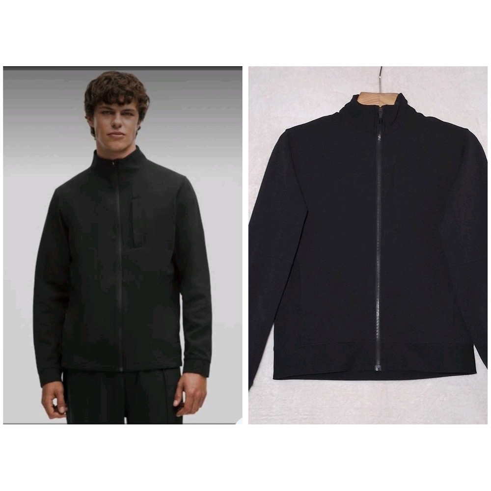 Lululemon Sojourn Black Jacket Performance Full Zip Mens Size Small Activewear